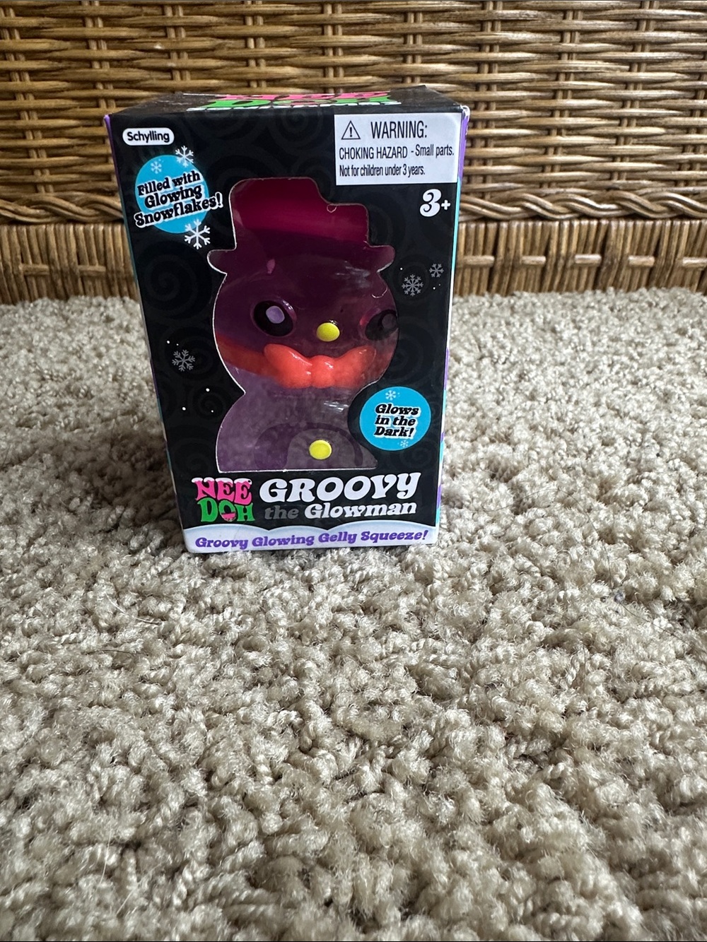 Nee Doh Groovy the Glowman Purple Glowing Gelly Squeeze Toy by Schylling